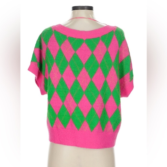 Free People Short Sleeve Argyle Sweater Vest - Picture 3 of 6